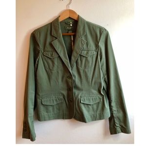 Eddie Bauer Womens Olive Green Blazer Size 8
